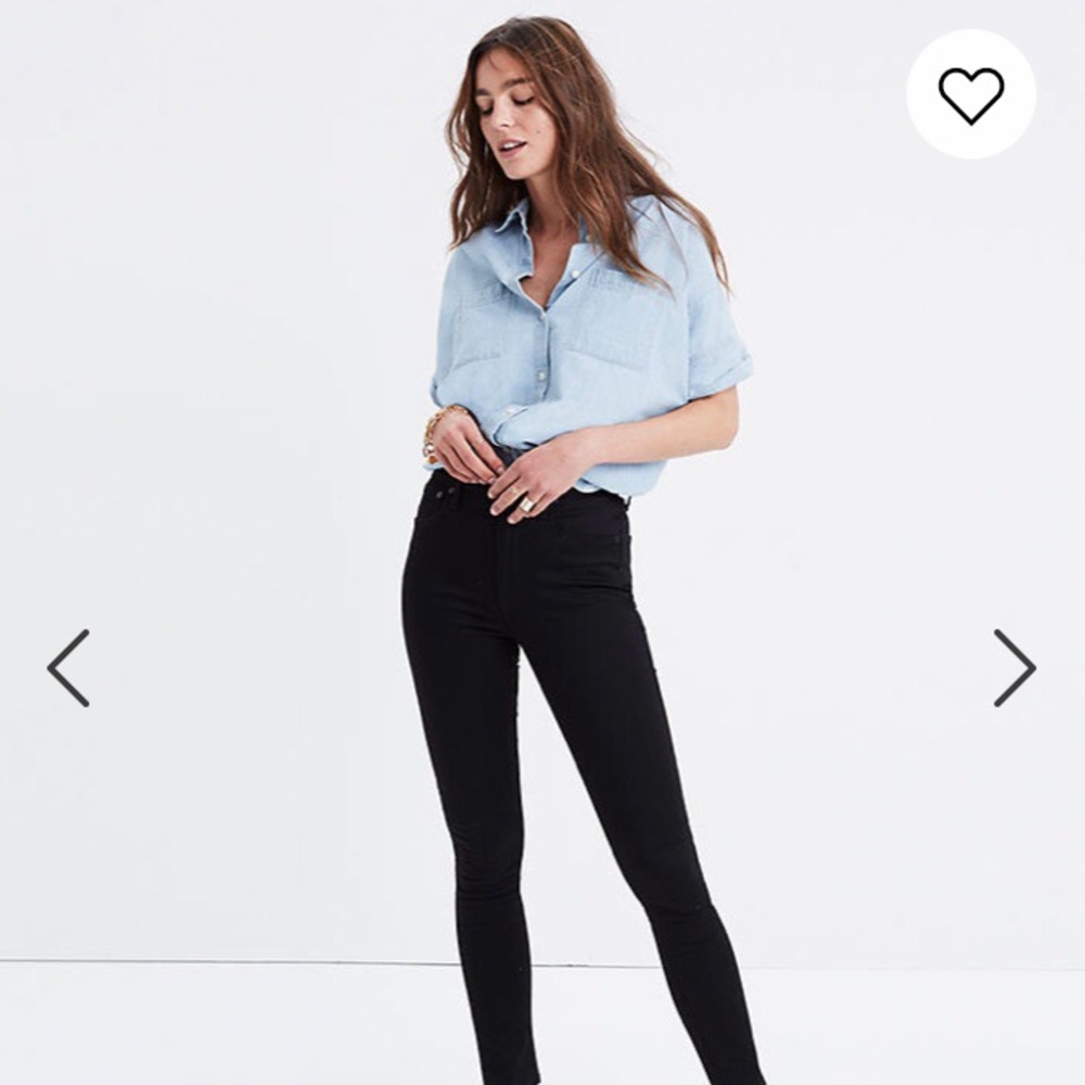 Madewell 10-inch High Rise Black Skinny Jeans
